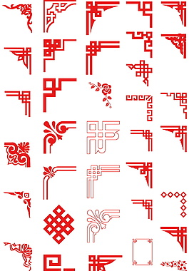 紅色傳統(tǒng)節(jié)日邊框元素設計