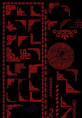 紅色古典邊框元素設(shè)計(jì)