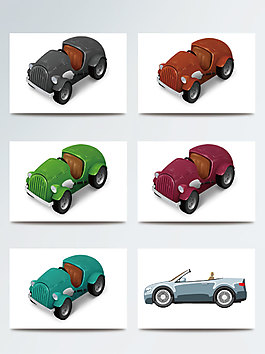 卡通小汽車矢量素材