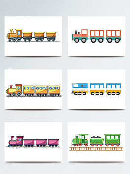 手繪彩色蒸汽火車