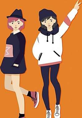 時尚美女服裝ai矢量素材下載