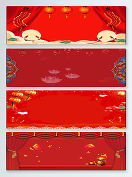 紅燈籠中國風(fēng)新年背景圖