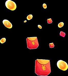 漂浮金币素材设计