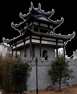 古建筑屋檐實物元素