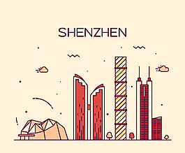 抽象建筑外觀插畫