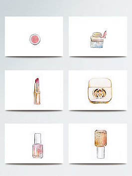 彩色化妆品插画素材