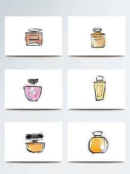 水彩化妆品插画素材