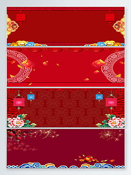 紅色喜慶新年背景圖