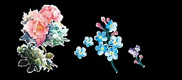 手绘卡通时尚花朵装饰素材