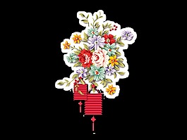 手繪精致花朵裝飾素材