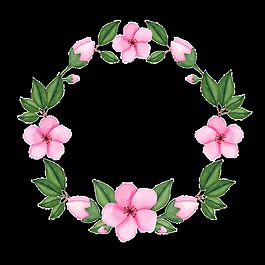長春花花環(huán)PNG透明素材