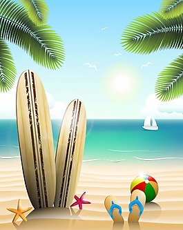 夏天时尚浪漫的沙滩