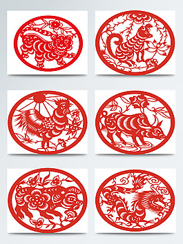 春节喜庆剪纸图案合集