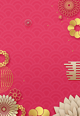 2018年狗年紅色中國(guó)風(fēng)春節(jié)新年大吉