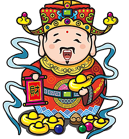 2018狗年卡通財(cái)神插畫