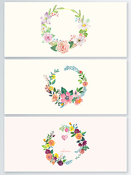 手繪清新花環(huán)唯美廣告裝飾背景