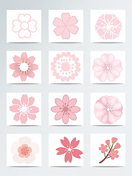 樱花花朵矢量元素素材