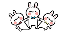 卡通白色兔子png元素