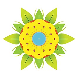 卡通創(chuàng)意黃色花朵png元素