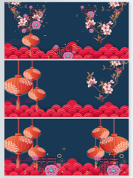紅色喜慶海報展板背景