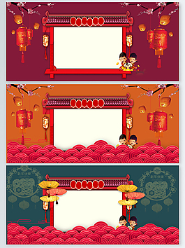 2018狗年紅色喜慶背景