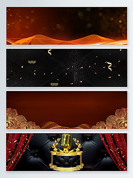 紅色幕布音樂會粒子banner背景