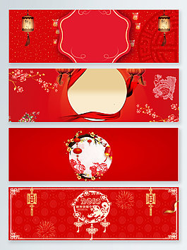 春節(jié)紅色喜慶banner背景