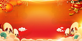 2018狗年新春海報背景設(shè)計(jì)