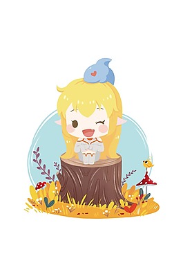 卡通可愛少女png元素
