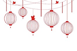 創(chuàng)意紅色燈籠png元素