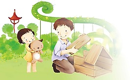 卡通父親的愛png元素