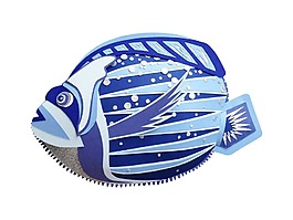 卡通藍(lán)色小魚png元素