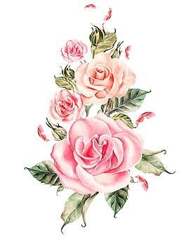 卡通粉色花朵png元素