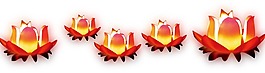 卡通紅色蓮花燈png元素