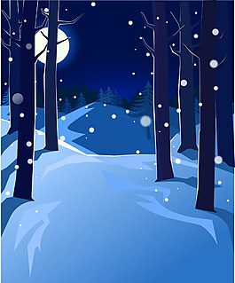冬天雪景背景模板