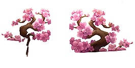 創意梅花樹枝png元素