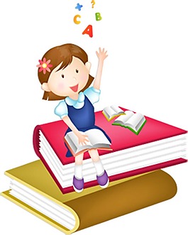 卡通可愛學(xué)習(xí)少女png元素