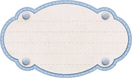 卡通藍(lán)色邊框png元素