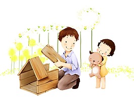 創(chuàng)意卡通小屋png元素