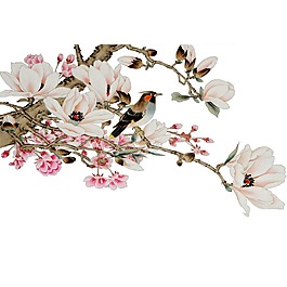 卡通鮮花樹枝png元素