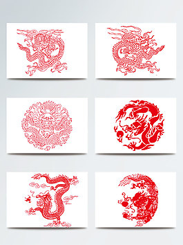 红色龙图腾矢量素材