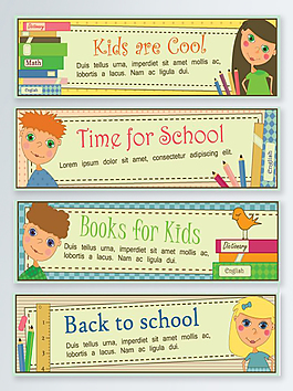小孩學習用品banner
