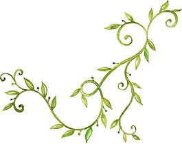 卡通綠色植物png元素