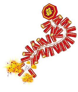 卡通喜慶鞭炮png元素
