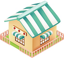 卡通動(dòng)漫小屋png元素