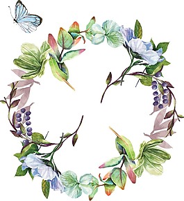 卡通彩色花環(huán)png元素