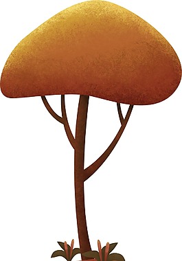 卡通蘑菇狀大樹png元素