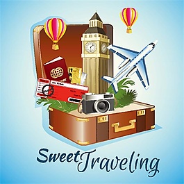 甜蜜的旅行海報(bào)設(shè)計(jì)素材