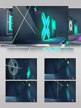 藍色交錯光束動態(tài)視頻素材