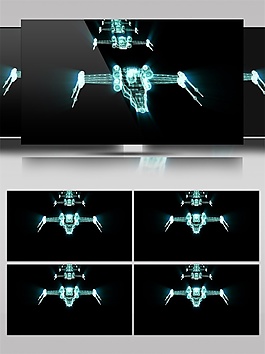 藍色光束飛船動態視頻素材